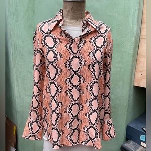 St. John snakeskin button up silk shirt (size 8)